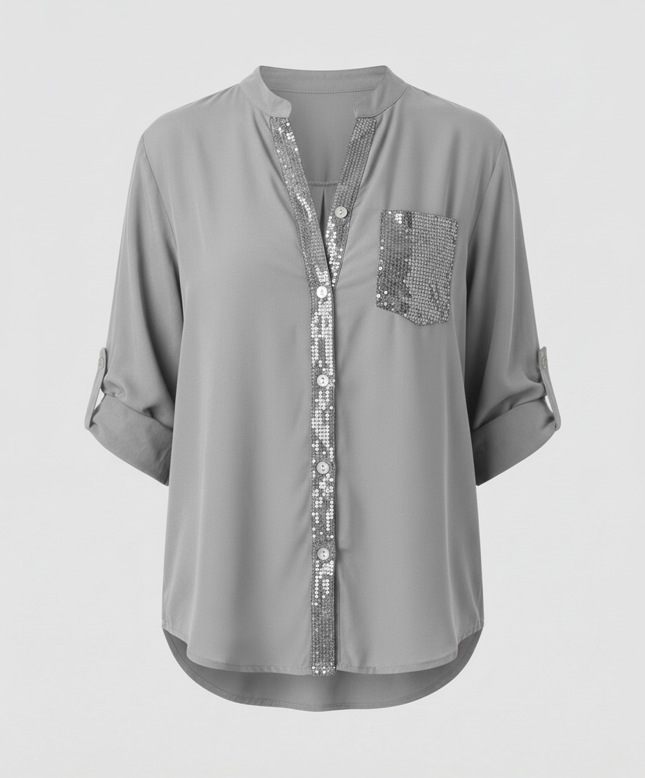 Glitzerbluse Damen Pailletten | EB