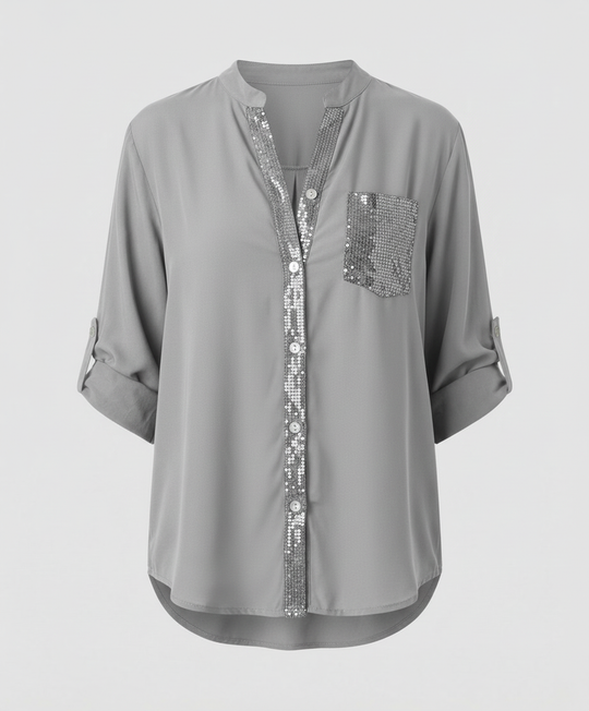 Glitzerbluse Damen Pailletten | EB