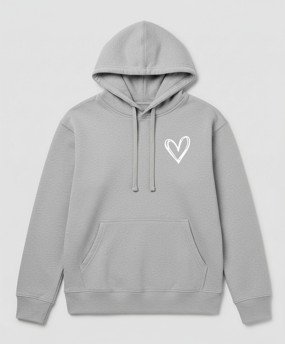 Kapuzenpullover Herzdruck Damen | EB