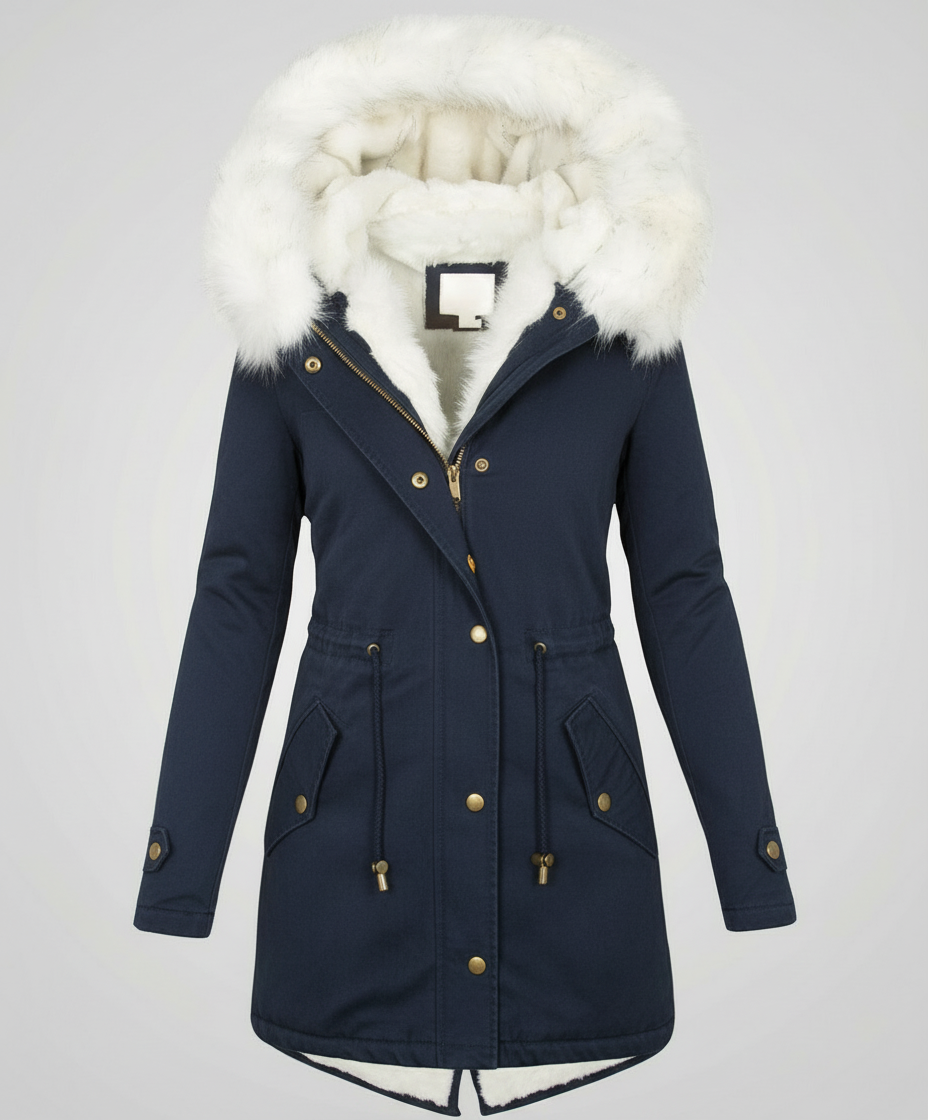 Warme Damen Winterjacke Mittellang | EB