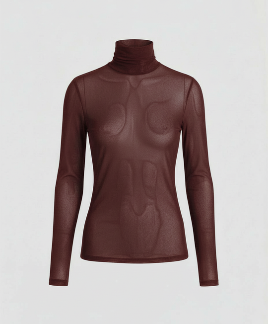 Transparente Turtleneck Bluse Damen | EB