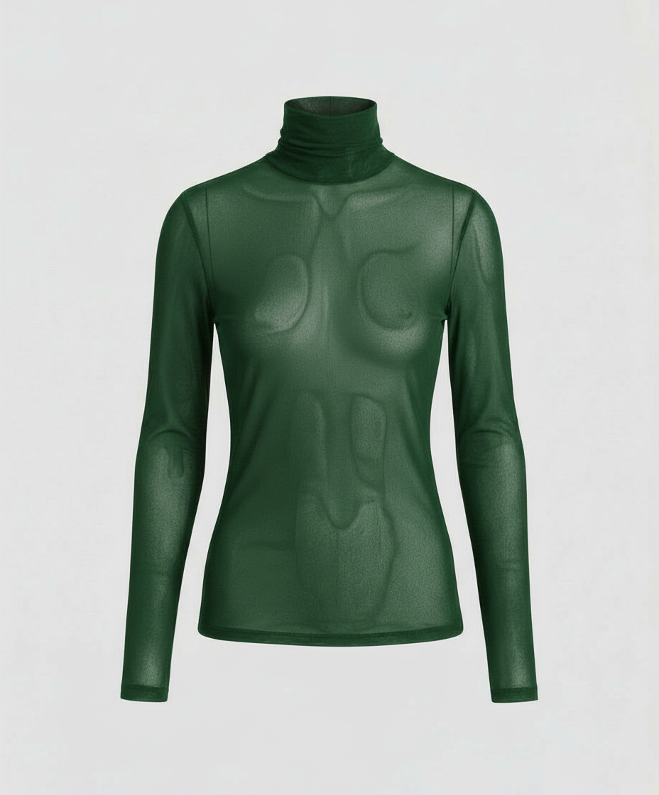 Transparente Turtleneck Bluse Damen | EB