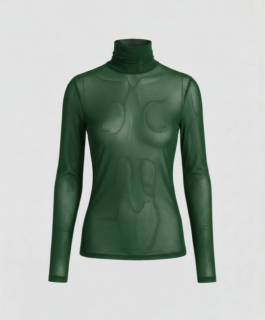 Transparente Turtleneck Bluse Damen | EB