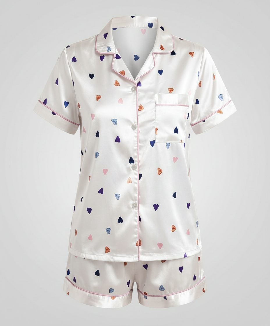 Satin Komfort Pyjama Set Damen | EB