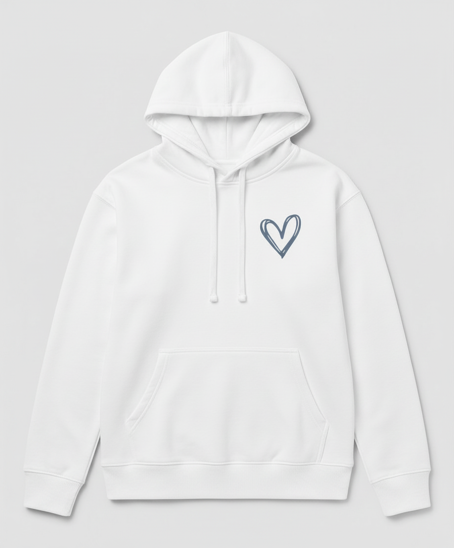Kapuzenpullover Herzdruck Damen | EB