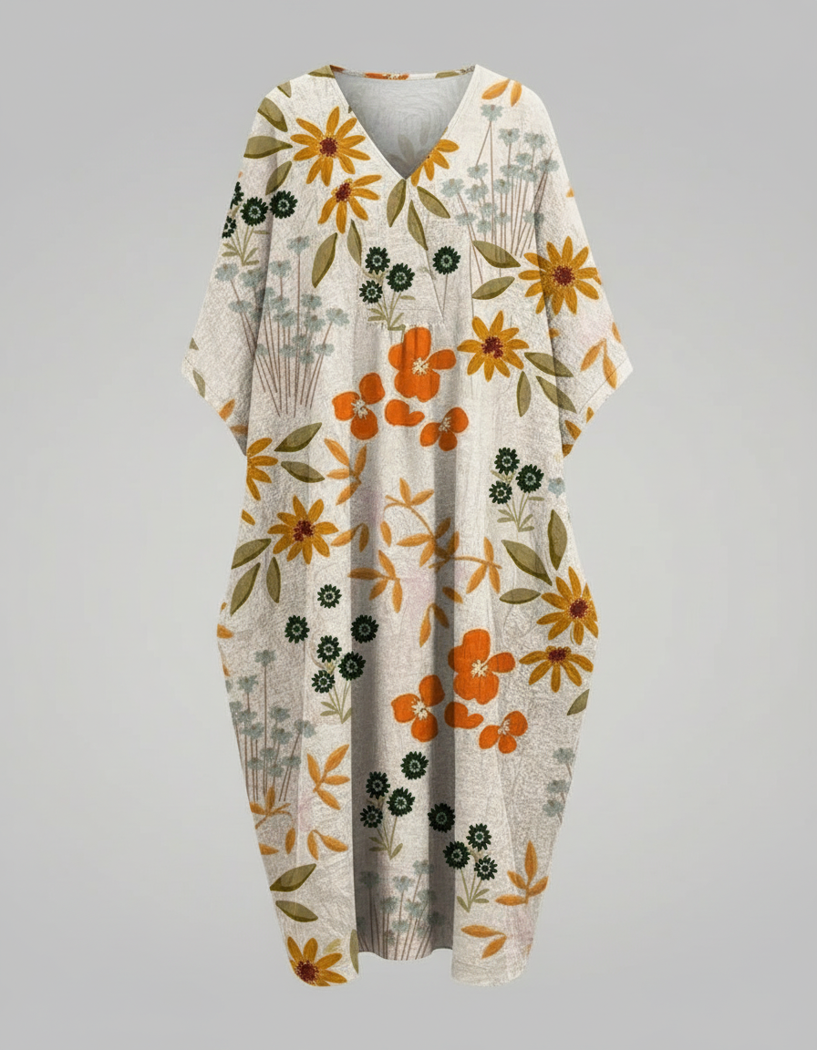 Luftiges Blumen Sommerkleid Damen | EB