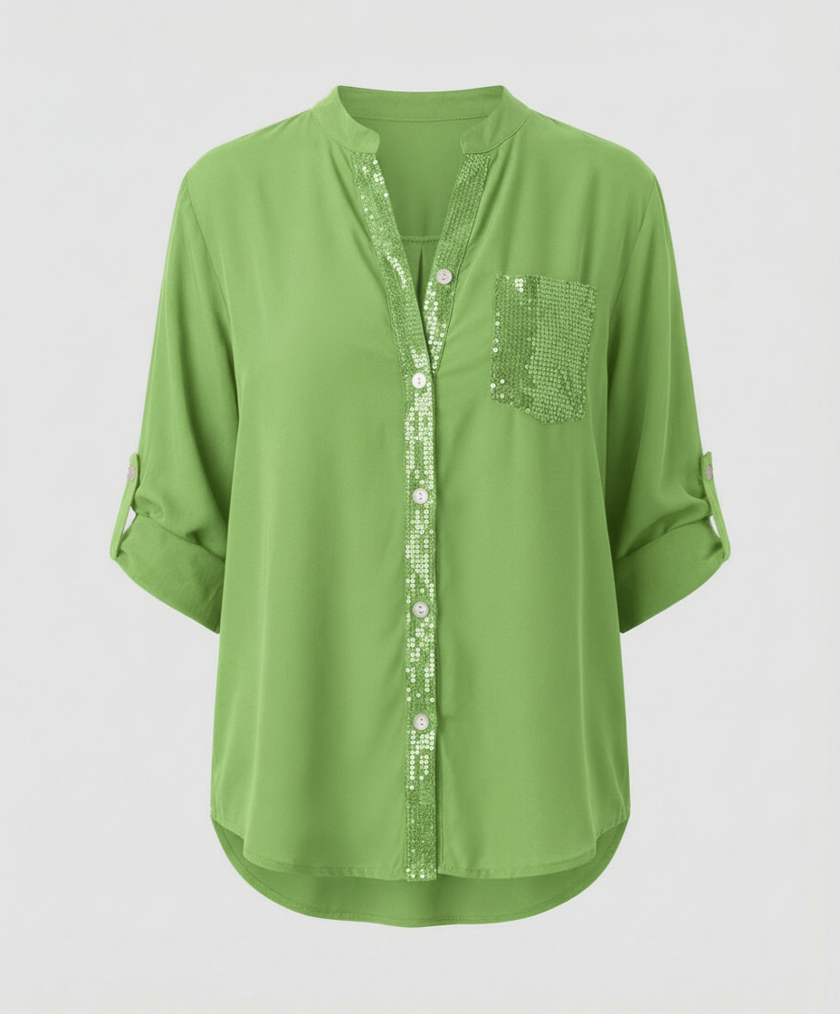 Glitzerbluse Damen Pailletten | EB