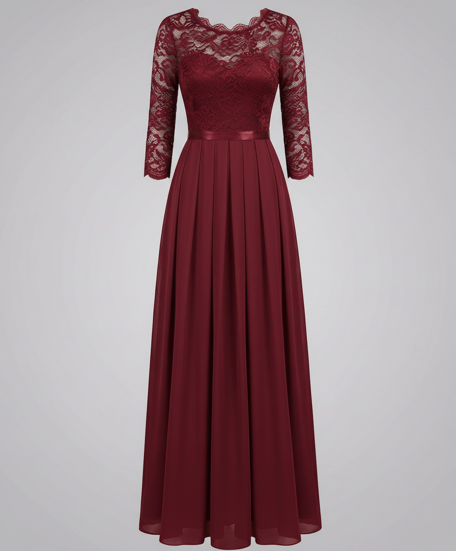 Elegantes Spitzen Brautjungfernkleid | EB