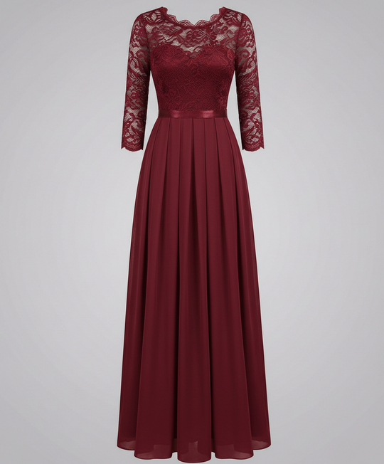 Elegantes Spitzen Brautjungfernkleid | EB