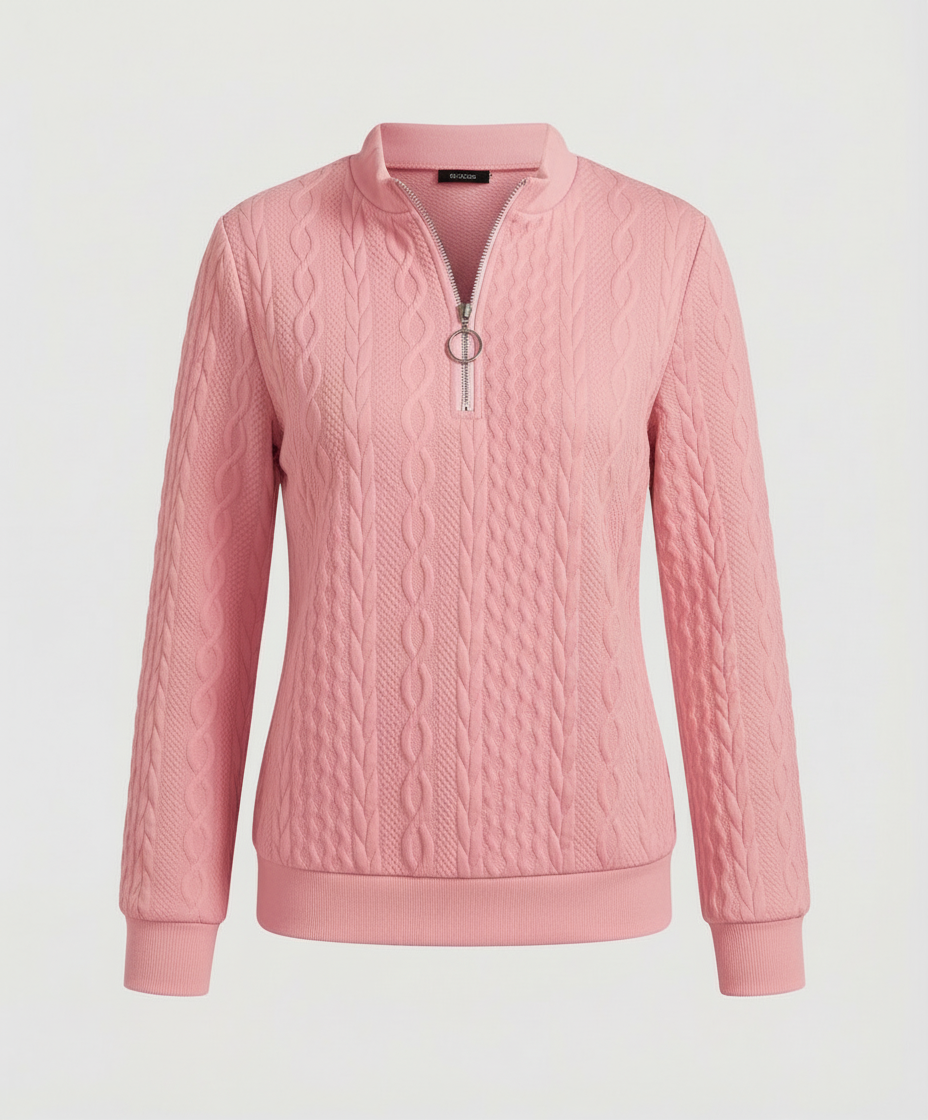 Strukturstrick Casual Pullover Damen | EB
