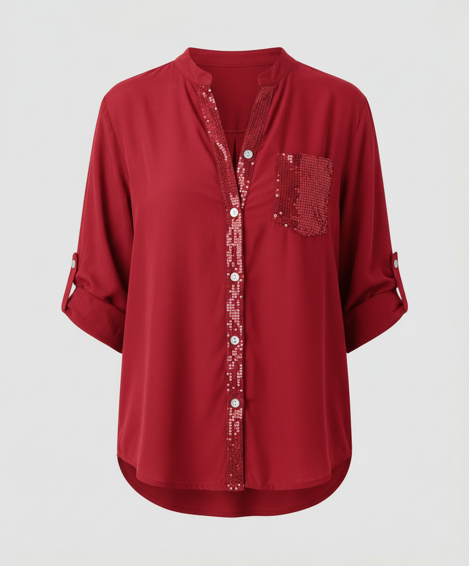 Glitzerbluse Damen Pailletten | EB