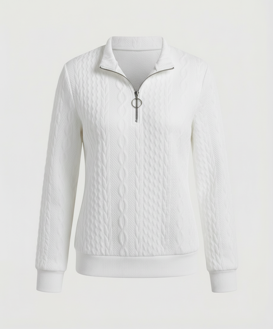 Strukturstrick Casual Pullover Damen | EB