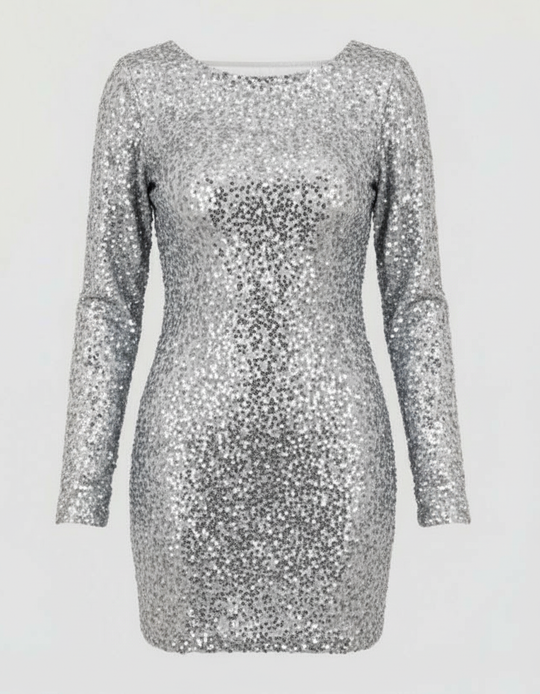 Rückenfreies Glitzer Winterkleid | EB