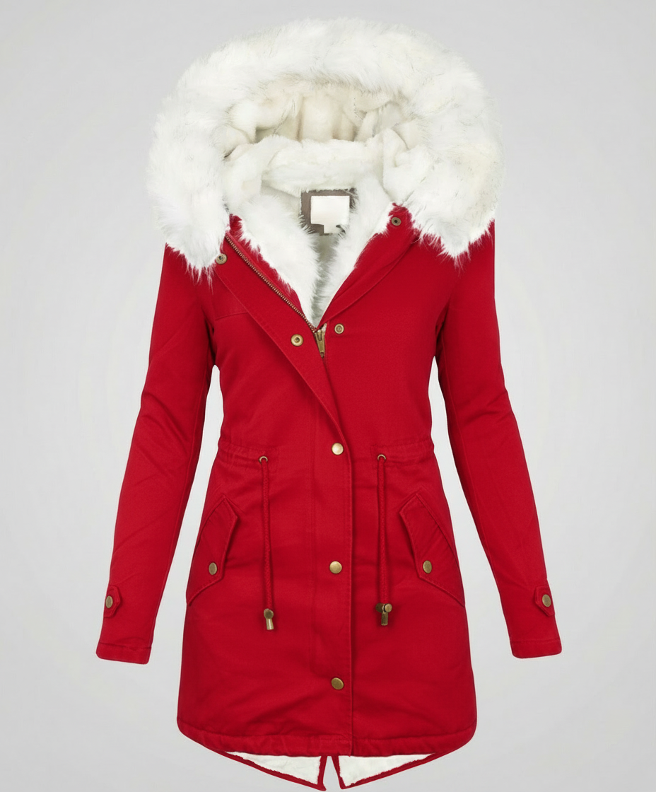 Warme Damen Winterjacke Mittellang | EB