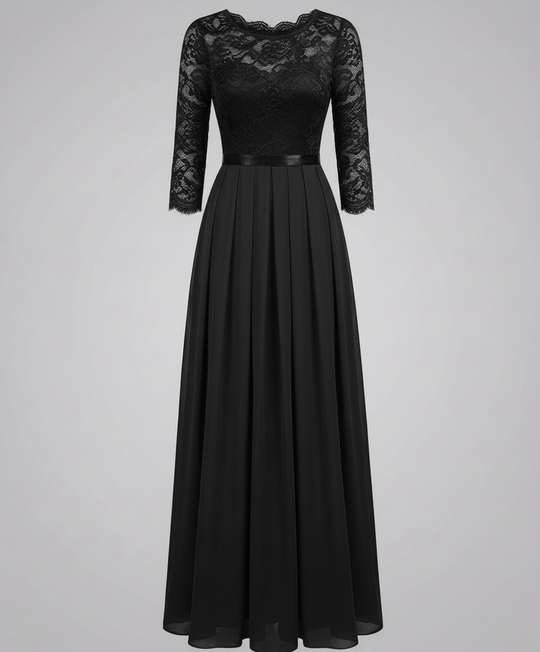 Elegantes Spitzen Brautjungfernkleid | EB