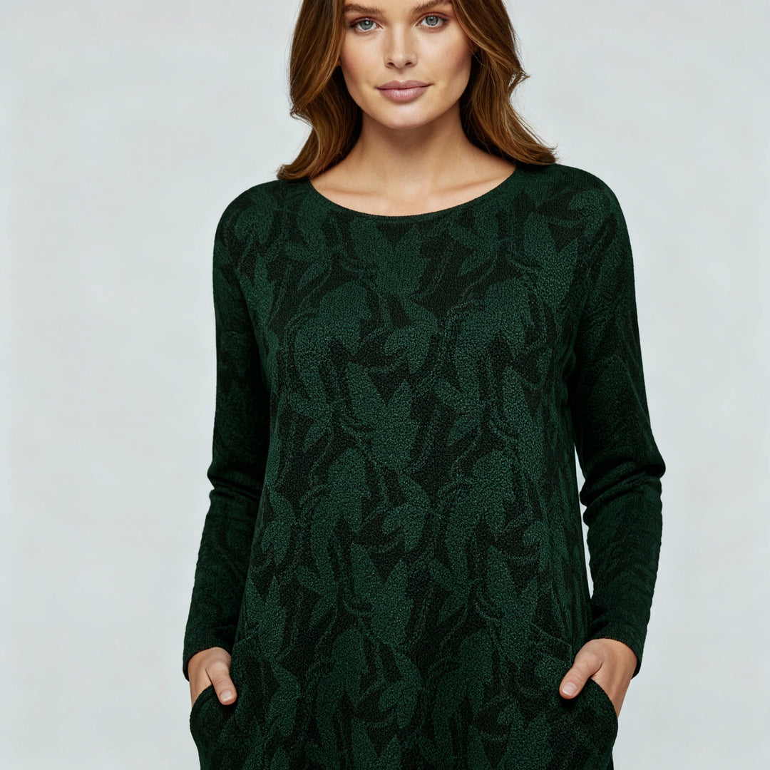 Luxuriöses Winterkleid Druck Elegant Komfort | EB