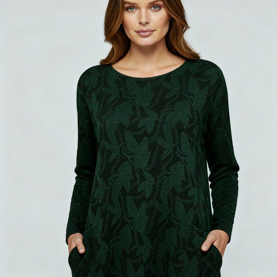 Luxuriöses Winterkleid Druck Elegant Komfort | EB