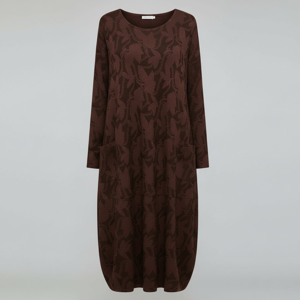 Luxuriöses Winterkleid Druck Elegant Komfort | EB