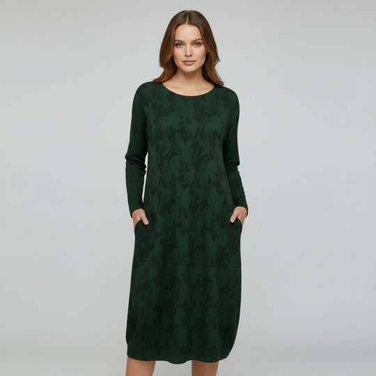 Luxuriöses Winterkleid Druck Elegant Komfort | EB