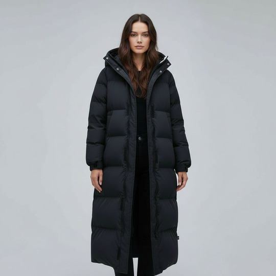 Winddichte Lange Winterjacke Damen | EB