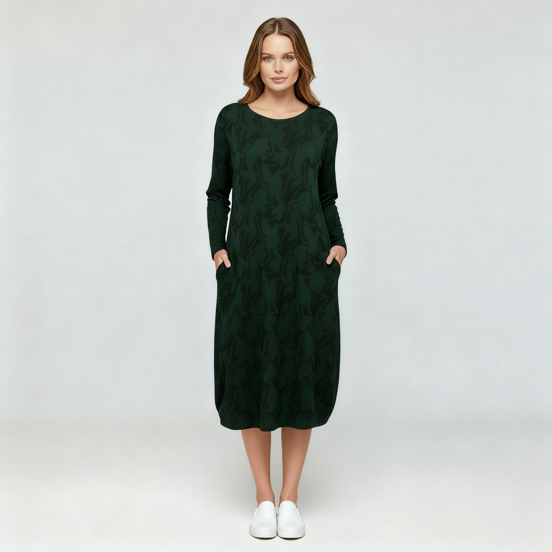 Luxuriöses Winterkleid Druck Elegant Komfort | EB