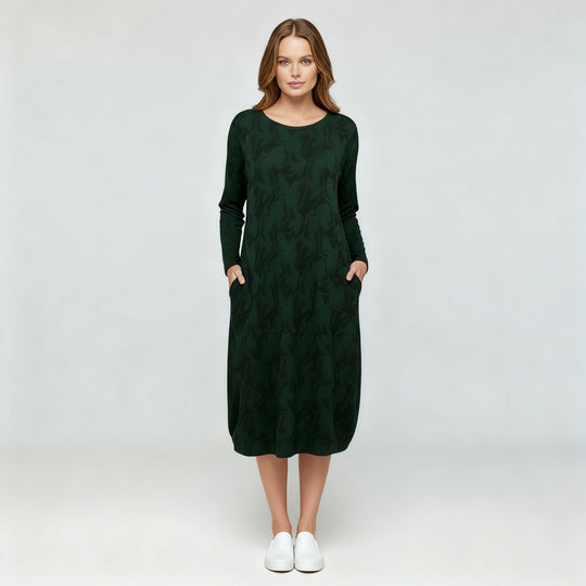Luxuriöses Winterkleid Druck Elegant Komfort | EB