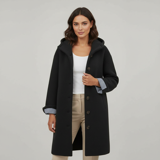 Eleganter Wintermantel Damen Komfort Langer Mantel Fleece | EB