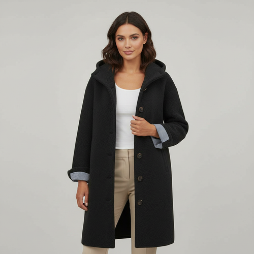 Eleganter Wintermantel Damen Komfort Langer Mantel Fleece | EB