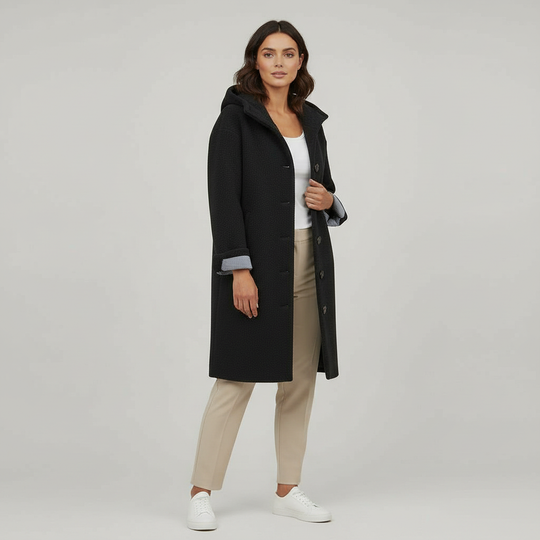 Eleganter Wintermantel Damen Komfort Langer Mantel Fleece | EB