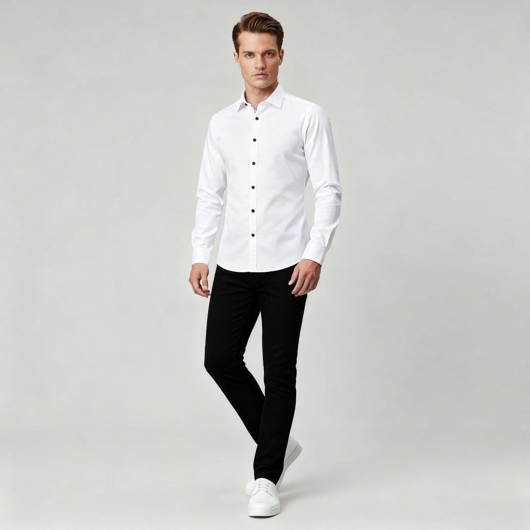 Bügelfreies Stretch Hemd Herren Slim Fit | EB