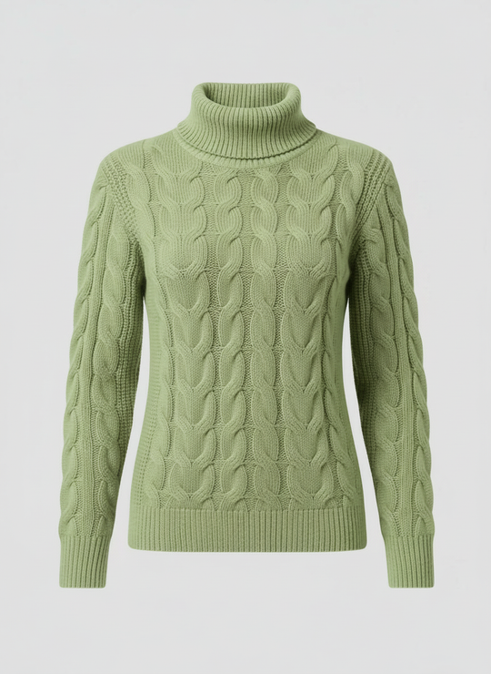 Zopfmuster Rollkragenpullover Damen | EB