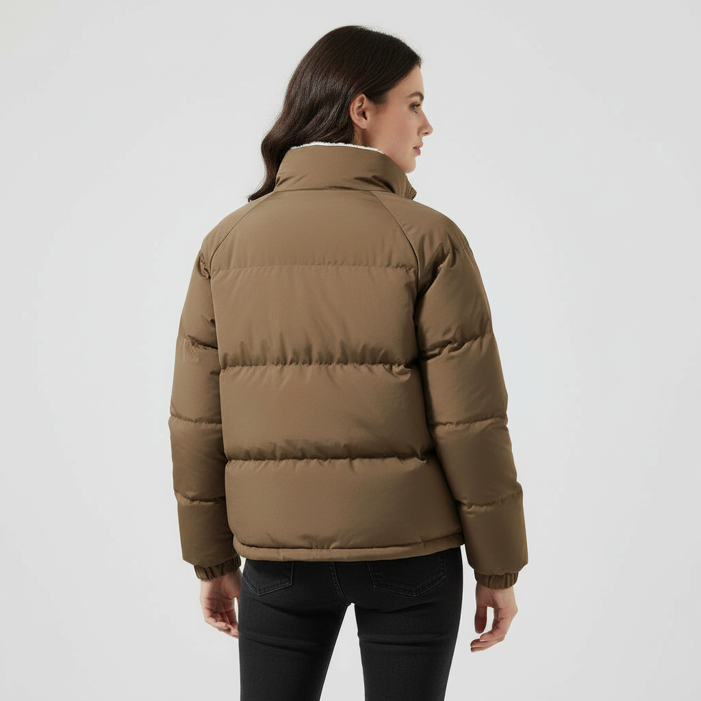 Warm Fleecegefüttert Leicht Pufferjacke Damen | EB