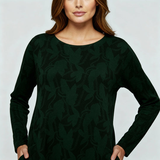 Luxuriöses Winterkleid Druck Elegant Komfort | EB