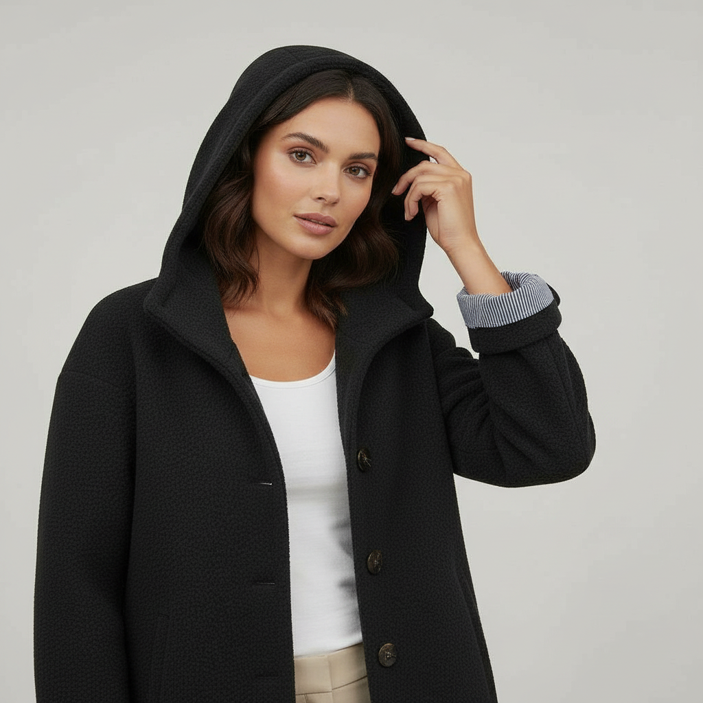 Eleganter Wintermantel Damen Komfort Langer Mantel Fleece | EB