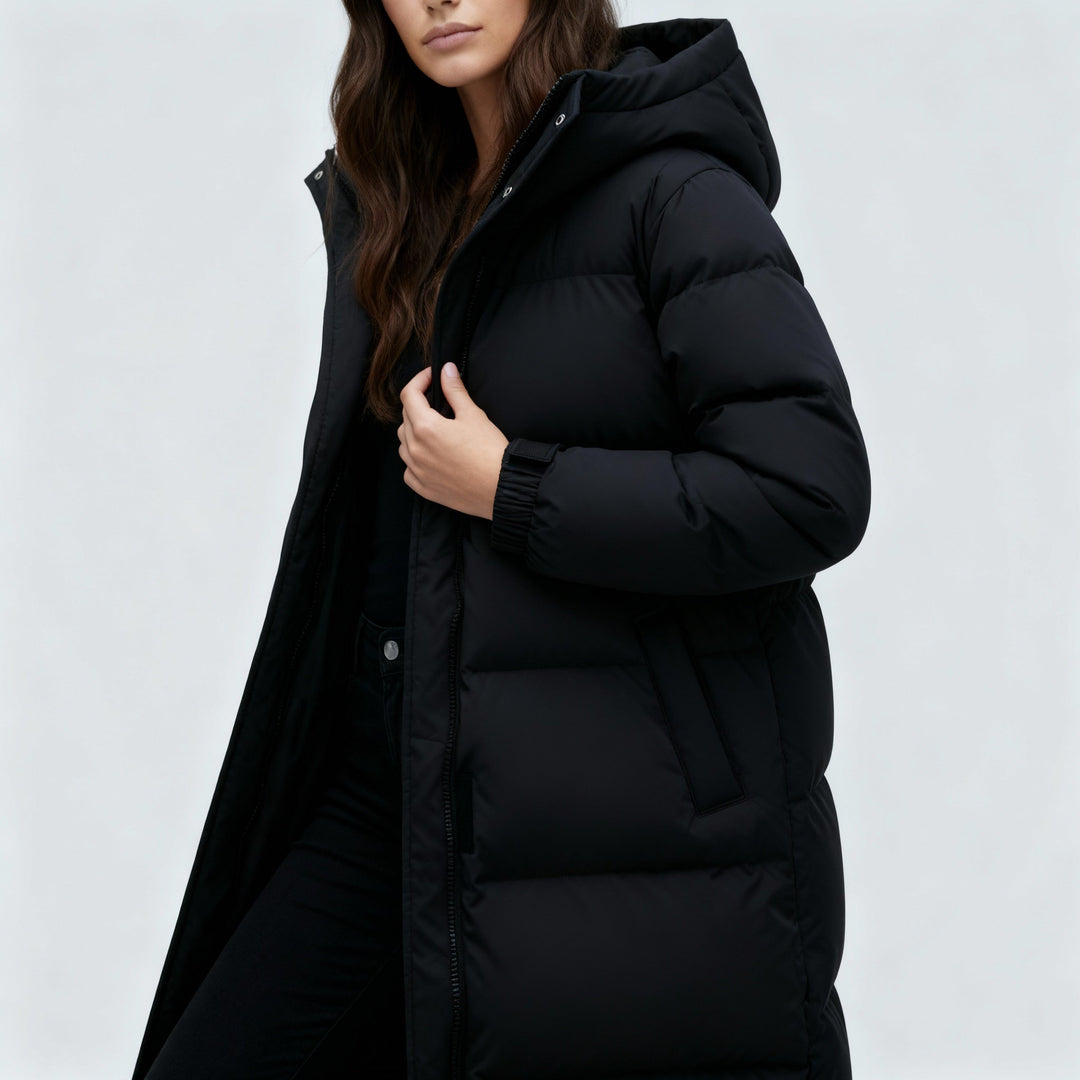 Winddichte Lange Winterjacke Damen | EB