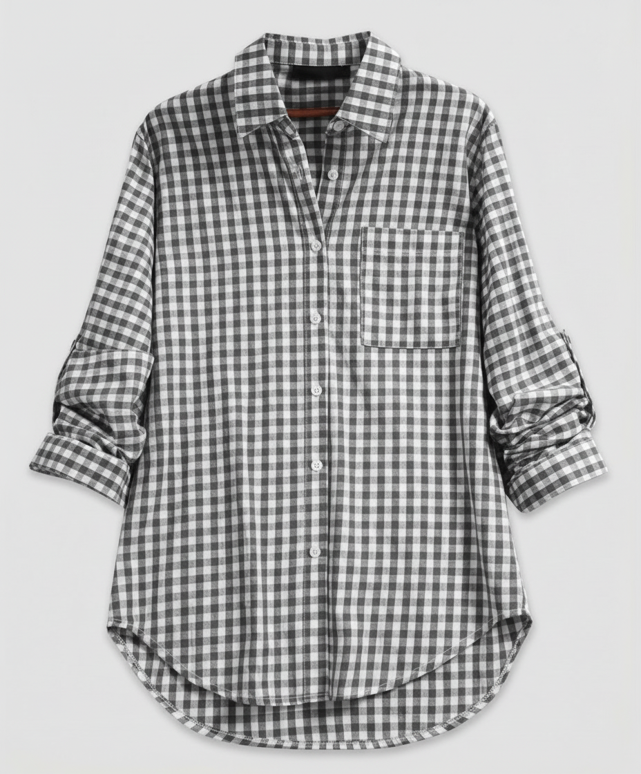 Damen Kariertes Hemd Oversize | EB