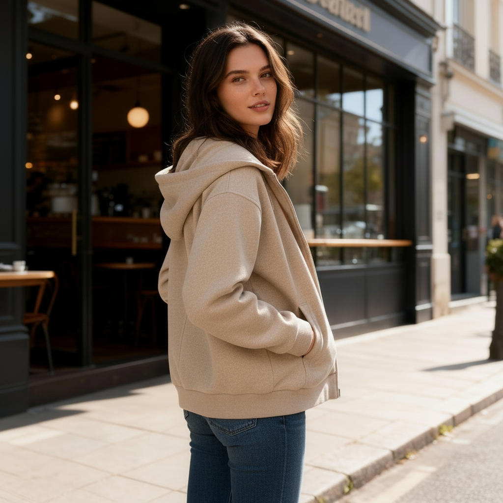 EB | Moderne Damenjacke mit Kapuze für Stil und Komfort