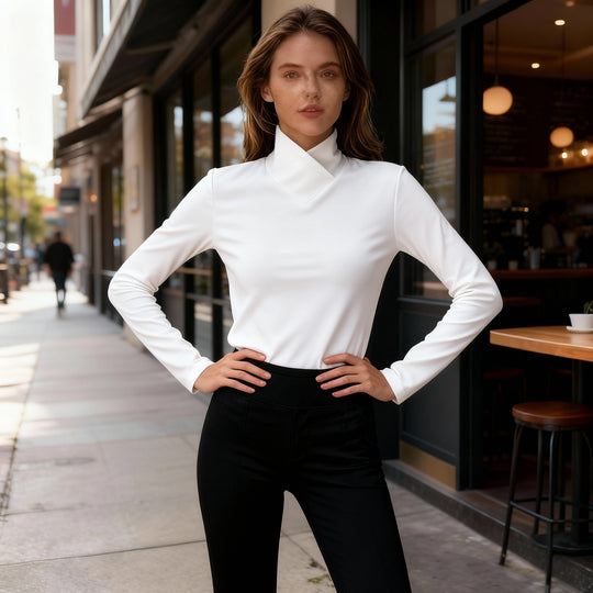EB | Eleganter Rollkragenpullover Mit Hohem Kragen