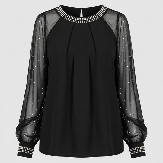 Mesh-Pailletten Damen Top | EB