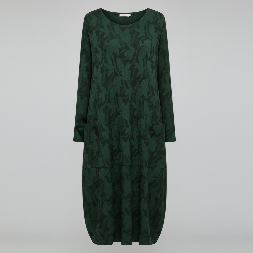 Luxuriöses Winterkleid Druck Elegant Komfort | EB