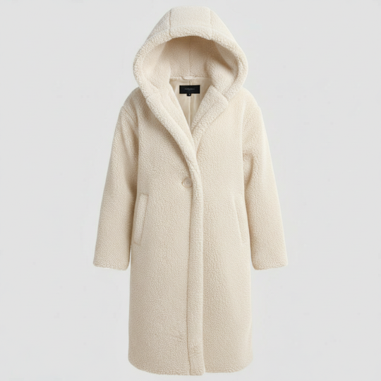 Modischer Teddy Mantel Damen Komfort Langer Mantel Kapuze | EB
