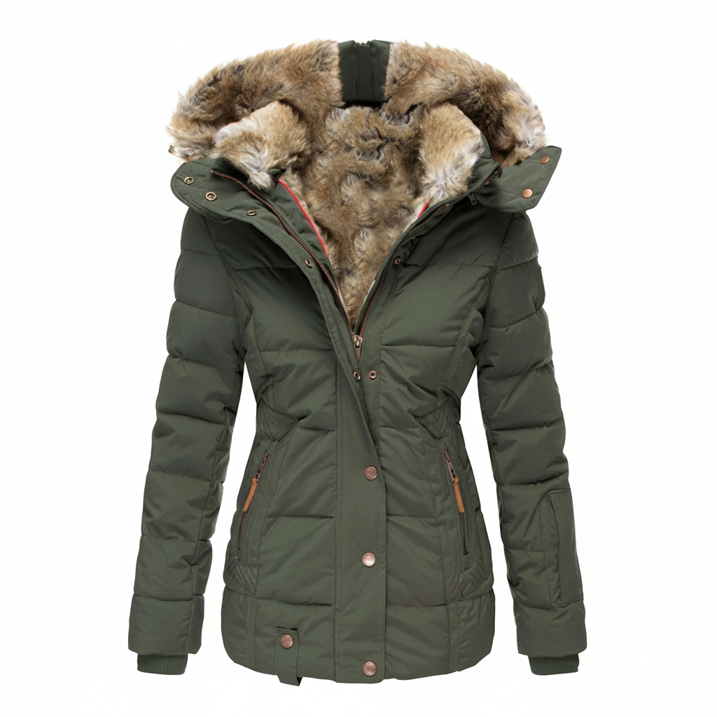 Warme Gefütterte Winterjacke Damen | EB