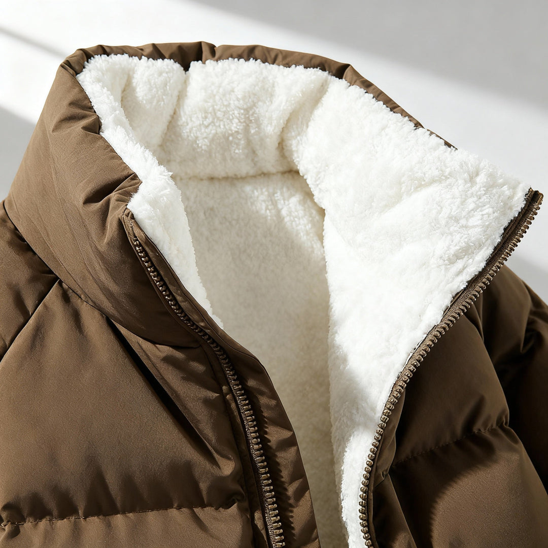 Warm Fleecegefüttert Leicht Pufferjacke Damen | EB