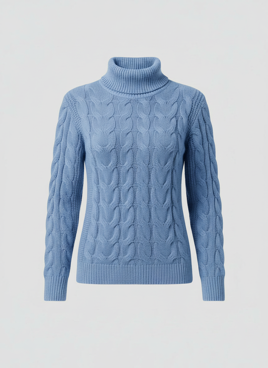Zopfmuster Rollkragenpullover Damen | EB