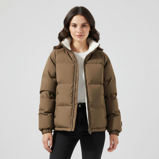 Warm Fleecegefüttert Leicht Pufferjacke Damen | EB