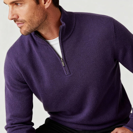 Eleganter Merino Komfort Pullover Damen Reißverschluss Moderne Strickware | EB