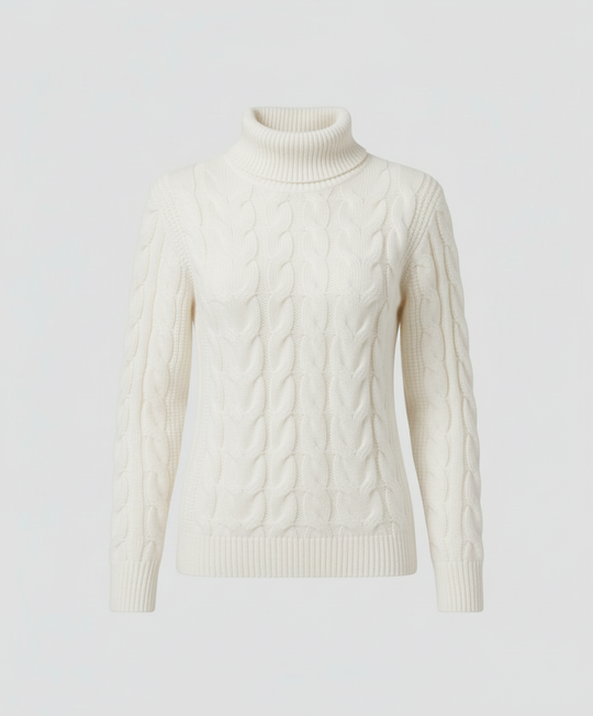 Zopfmuster Rollkragenpullover Damen | EB