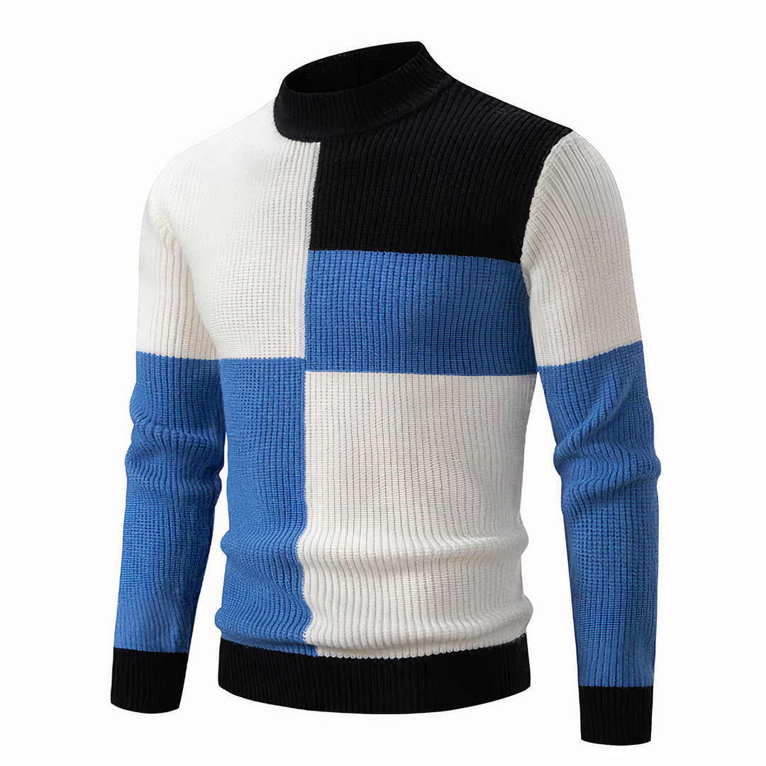 EB | Stilvoll Patchwork Strickpullover für Männer