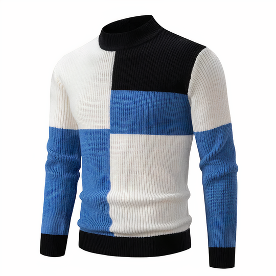 EB | Stilvoll Patchwork Strickpullover für Männer