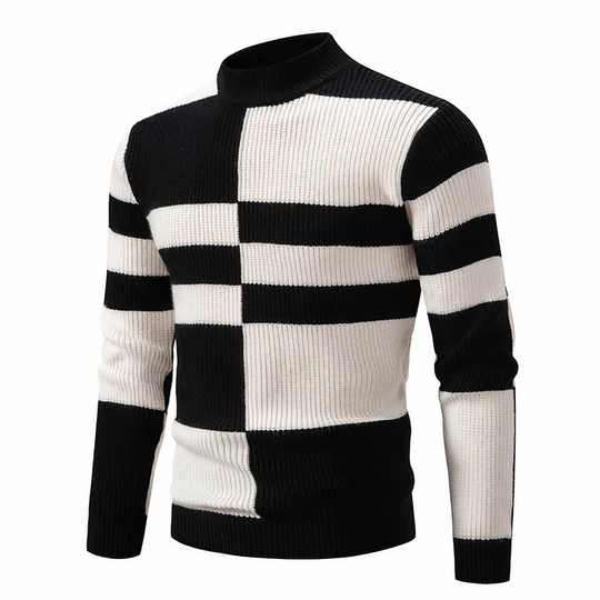 EB | Stilvoll Patchwork Strickpullover für Männer